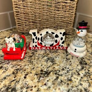 Vintage 1996 McDonald's 101 Dalmatians Snow Dome Ornament Lot of 3 Disney Toys